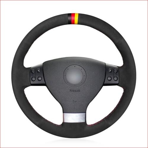 Black Suede Hand Sew Steering Wheel Cover for Volkswagen Golf 5 Mk5 VW Passat B6 Jetta 5 Mk5 Tiguan 2007-2011