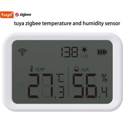 Zigbee Tuya Temperature Humidity Sensor LED Screen Smart Home Sensor Smart Life APP Remote control Works Zigbee Hub