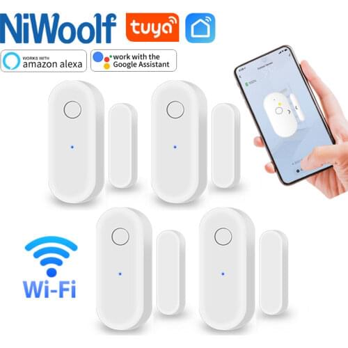 Smart WiFi Door Sensor Door Open / Closed Detectors Window Detector Alarm wholesale Home security alarm With Alexa Google Home