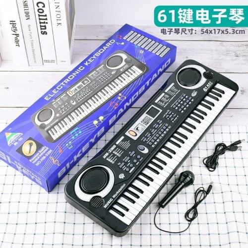 Childrens Musical Instrument 61-key With Microphone And Power Supply Multifunctional Electronic Organ