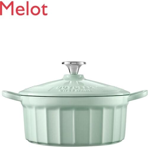 Enamel Pot Cast Iron Pot Soup Pot Household Soup Stew Pot Induction Cooker Hot Pot Enamel Buydeem