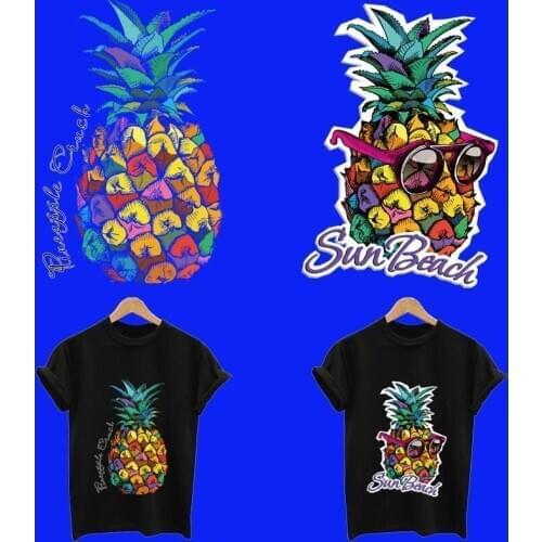 Hot ironing applications for clothing Beautiful pineapple patch iron on patches stripes for clothes application of one another