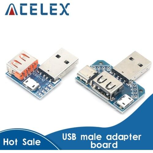 USB Head Switchboard Male USB Connector to Type-c Micro USB Female USB 2.54-4P transfer test board USB adapter plate XY-USB4