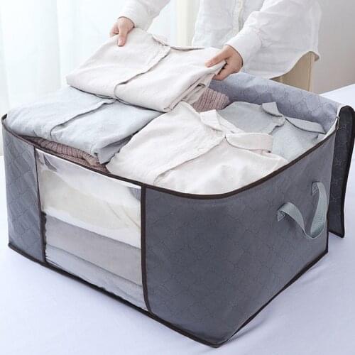 1/2/3/4 Pcs Set Foldable Comforter Storage Bag Household Clothing Storage Box Dustproof Quilt Storage