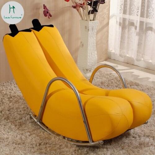 Louis Fashion Creative Single Lazy Sofa Single Banana Lounge Chair Rocking Personality Lovely Modern European