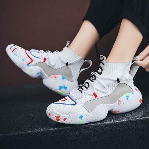 2020 Women Casual Sock Shoes Fashion Designer Ladies Breathable High Top Platform Sneakers Zapatillas Blancas Deportivas Mujer