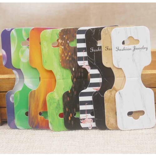 Multi size folded Jewelry Necklace hair ornaments Hang Tag card Marbel/ Dreamcatcher/flower pattern bracelet paper tag cards