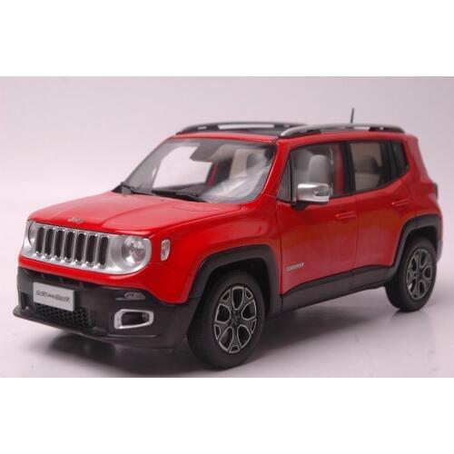 1:18 Diecast Model for Jeep Renegade 2016 Red SUV Alloy Toy Car Miniature Collection Gift