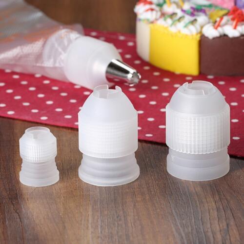 3pcs Plastic Icing Piping Bag Converter Adapter Sets S/m/l Cream Nozzle Pipeline Coupler For Russian Nozzle Tips Cake Decorating