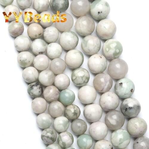 New Arrival Natural Green and White Maotian Jades Beads Peace Jades Smooth Beads 8mm 10mm 15" For Jewelry Making Charm Bracelets