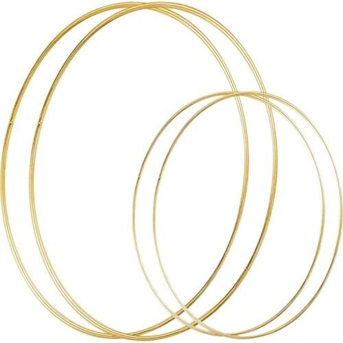 4 Pack 2 Sizes Metal Floral Hoop Wreath Macrame Gold Hoop Rings for DIY Crafts Dream Catchers Floral Macrame Hoop