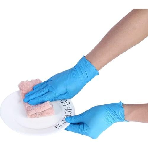 Nitrile Disposable Gloves Waterproof Powder Free Latex Gloves For Household Kitchen Laboratory Cleaning Gloves 10 PCS