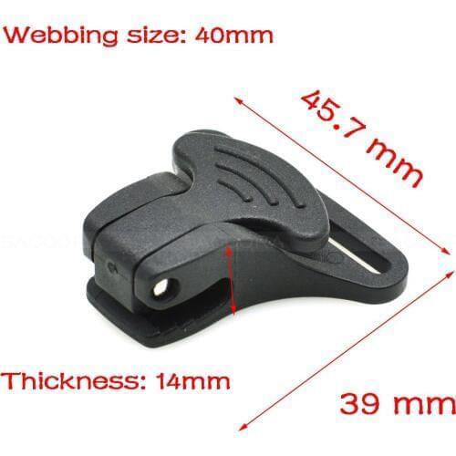 40mm Webbing Black Plastic Snap Hook Clip For Bag Backpack Accessories Outdoor sports bag accessories