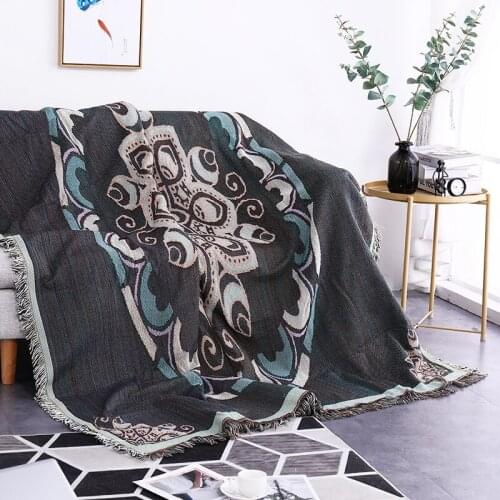 Mandala Geometric Blanket For Chair Sofa cover Towel Knitted Nap Blanket Floor Carpet Tablecloth Tapestry Home Bed Decoration