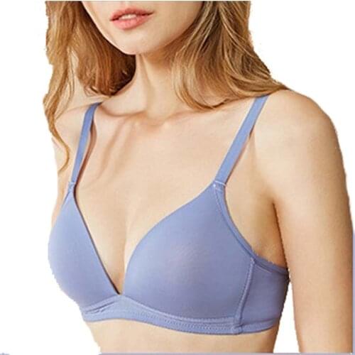 Spring Summer Double Thin Cup Seamless Sexy Bra Small Breast Girl Push Up Bra Intimate Breathable Underwear Plunge Bra for Women
