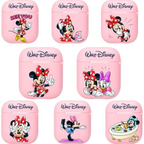 Disney Cute Mouse Minnie and Mickey Silicone Bluetooth Wireless Earphone Case for AirPods Protective Cover Skin Accessories Pods