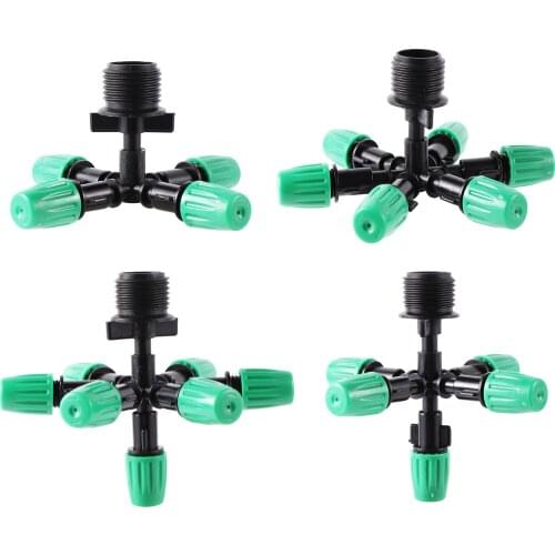 Misting Atomizing Sprayer Garden Irrigation Misting System Watering Supplies 4/5/6/7Way Fogger Nozzle with 1/2" Thread Connector