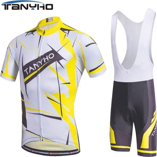 Tanyho Short Sleeve Cycling Jersey Set Summer MTB Bicycle Clothing Maillot Ropa Ciclismo 100% Polyester Bike Sports wear