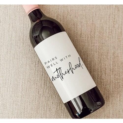 Personalize text Mothers Day Wine Label, Customized Wine Bottle Stickers, Mothers Day Gift, Gift for Mom, Wine Bottle Label