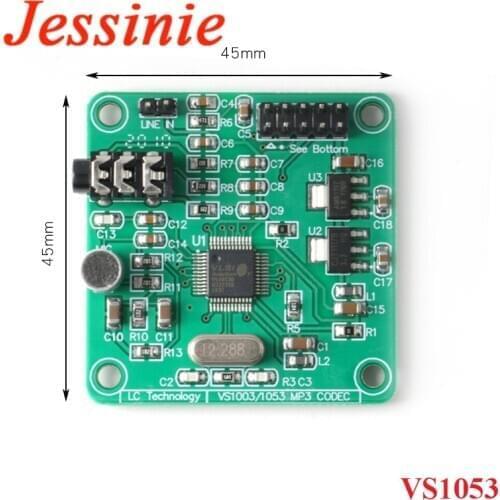 VS1053 Audio Module MP3 Player Module Development Board onboard Recording SPI OGG Encoding Recording Control Signal Filter DC 5V
