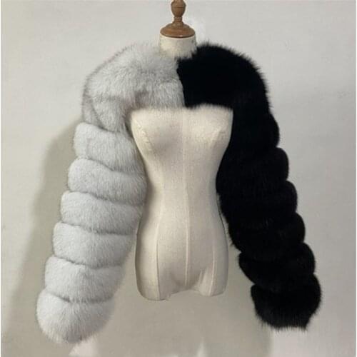 Women Faux Fur Shawl Winter Long Sleeve Short Faux Fur Coat Jacket Elegant Thick Warm Outerwear Woman Overcoat Fake Fur