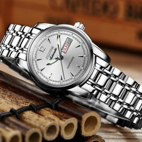 JSDUN 2021 Ladies Watch Top Brand Luxury Waterproof Watch Fashion Ladies Stainless Steel Simple Casual Watch Mechanical Watch