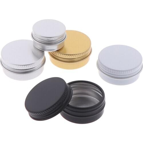 10Pcs 5g 10g Aluminum Jar Containers Pot Tin Empty Wax Lip Balm Cosmetic Metal Containers