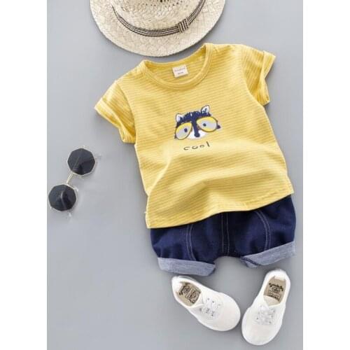 Boy girls cartoon clothing set children t-shirt+shorts 2 pcs toddler casual sets baby boys clothes summer kids suit for 9M-4T