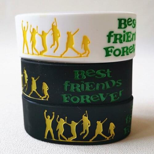 2PC Forever Best Friends Silicone Wristband Punk Bracelets For Unisex Lasting Friendship Multi Color Birthday Super Cute Gifts