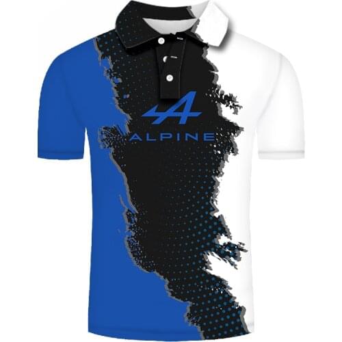 2021 3D printed POLO shirt ALPINE motorcycle off-road Harajuku high quality sports mens peripheral sports short sleeves