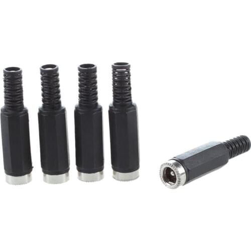 5 Pcs 2.1mm x 5.5mm Female DC Power Socket Jack Connector Adapter