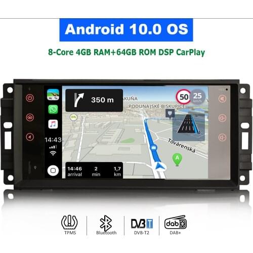 7" 64G Android 10.0 Car Stereo GPS Navigation DSP Auto CarPlay DAB Autoradio for Chrysler 300C Sebring Aspen Multimedia Player
