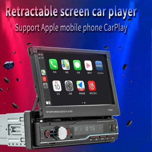 T100C Car Radio 7Inch HD Autoradio Multimedia Player Foldable Auto Audio Car Stereo MP5 BluetoothUSB TF FM Camera Apple Carplay