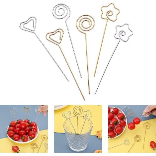 Bar Toothpicks Cake Party Snack Picks Stick Forks Tableware Stainless Fruit 1pcs