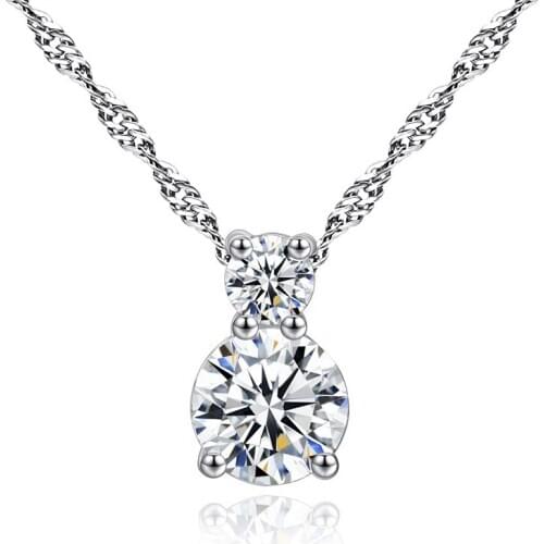 1 piece gourd 8 shape hanging pendant necklace setting cubic zirconia water wave chain silver color necklace for women