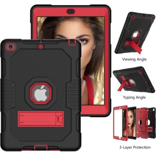 For Apple New iPad 2017 2018 9.7 inch Models Shell Anti-dust Safe Armor Soft Shockproof case Silicon Stand Tablet Hard Cover