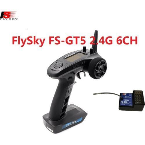 FlySky FS-GT5 2.4G 6CH AFHDS RC Transmitter with FS-BS6 Receiver for RC Car Boat Transmitter