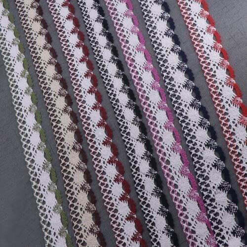 H657 5Y 3.5cm Candy color Knitting Wedding Embroidered Diy Handmade Patchwork Polyester Cotton Lace TRIM Ribbon Sewing Supplie
