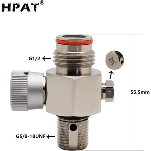 HPAT Paintball Valve with On/Off 5/8-18UNF Thread Plated Suface