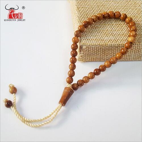 Islam High Quality Muslim Rosary Beads 33 Allah Prayer Beads Natural Palm Fruit Kuka Tasbih Charm Bracelet 8-12mm specifications