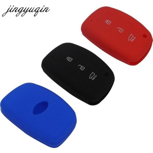 Jingyuqin 30pcs 3BT Silicone Key Cover For Hyundai Elantra IX25 I30 ix35 Mistra Verna Solaris Sonata Santafe IX45 Smart Fob Case