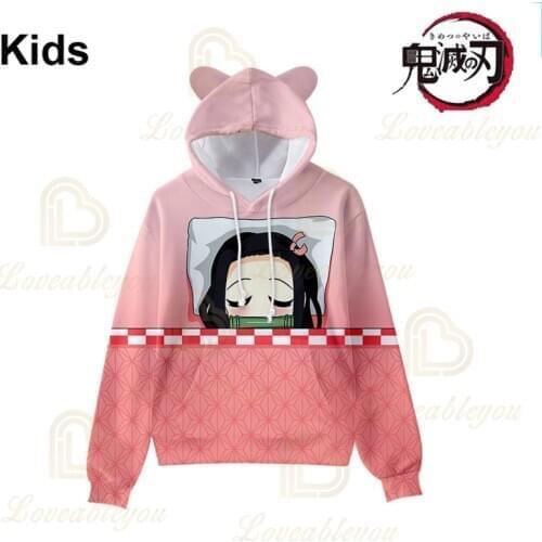 Kamado Nezuko Demon Slayer Children Cute Japen Anime 3D Hoodies Kimetsu no Yaiba Men and Women Clothing Harajuku Sweatshirt Tops