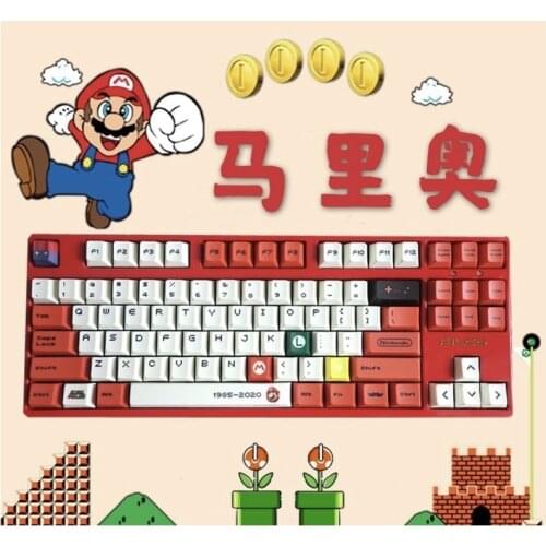 120 Key PBT Keycap Sublimation Cherry Original height Personalized Red White Villain Keycap For 61 68 71 87 Mechanical Keyboard