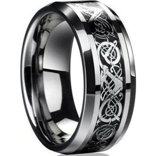 New Punk Ring For Lover Vintage Engagement Dragon Steel Ring For Men & Women Lord Wedding Rings