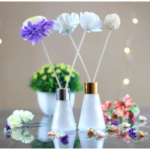 Conical Aromatherapy Glass Bottles 30ml 60ml Scent Volatilization Glasses Container Rattan Reed Diffuser Car Perfume Bottle SN