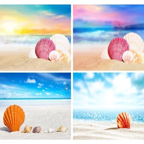 Mehofond Summer Tropical Sea Backdrop Beach Shell Seagull Vacation Child Photography Background Photo Studio Photocall Photozone