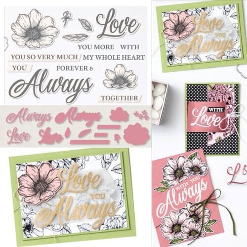 FOREVER ALWAYS Metal Cutting Dies And Stamps Scrapbooking Dies Stencils for DIY Album Paper Card Decorative Christmas Dies