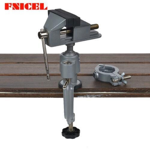 1Set Mini 2 In 1 Multifunction Table Vise Bench Vice Aluminium alloy 360 Degree Rotating Universal Clamp Units Vise