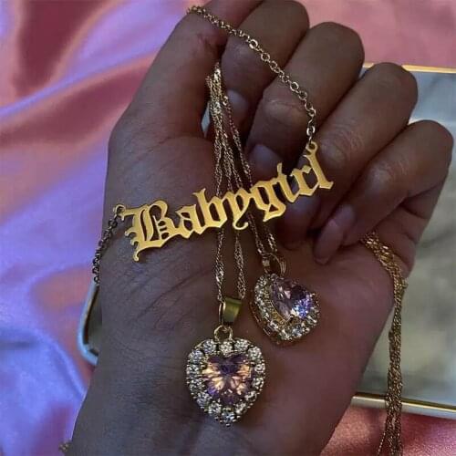 Fashion Baby Girls Necklace Babygirl English Necklace Letter Pendants Stainless Steel Mom Lovers Girlfriend Jewelry