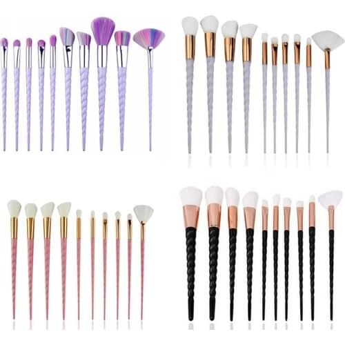 10pcs Unicorn Makeup Brushes Sets Maquiagem Foundation Powder Cosmetic Blush Eyeshadow Women Beauty Glitter Make Up Brush Tools